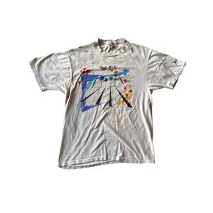 Vintage 90’s Hobie Grayish White Medium Single Stitched California Surf Tee